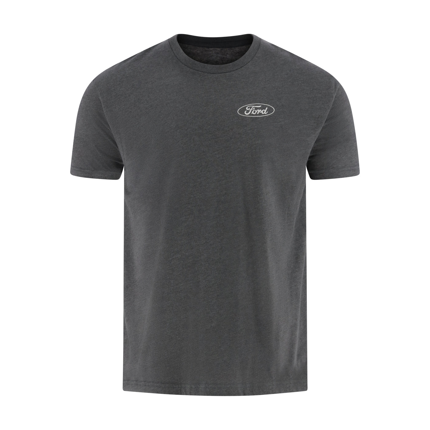 Gray t-shirt with Ford logo on a white background